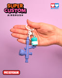 Super Custom Airbrush PVC keychain